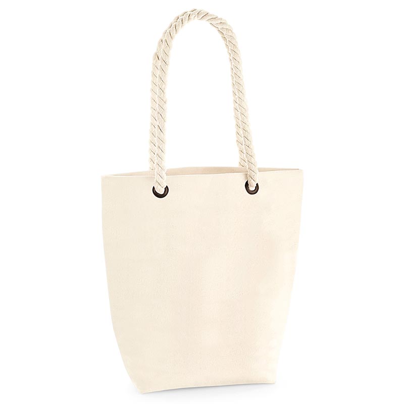 Nautical tote - Natural/Navy One Size